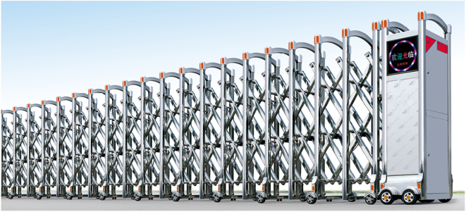 各種（zhǒng）鋁合金不（bú）鏽鋼伸縮門定製